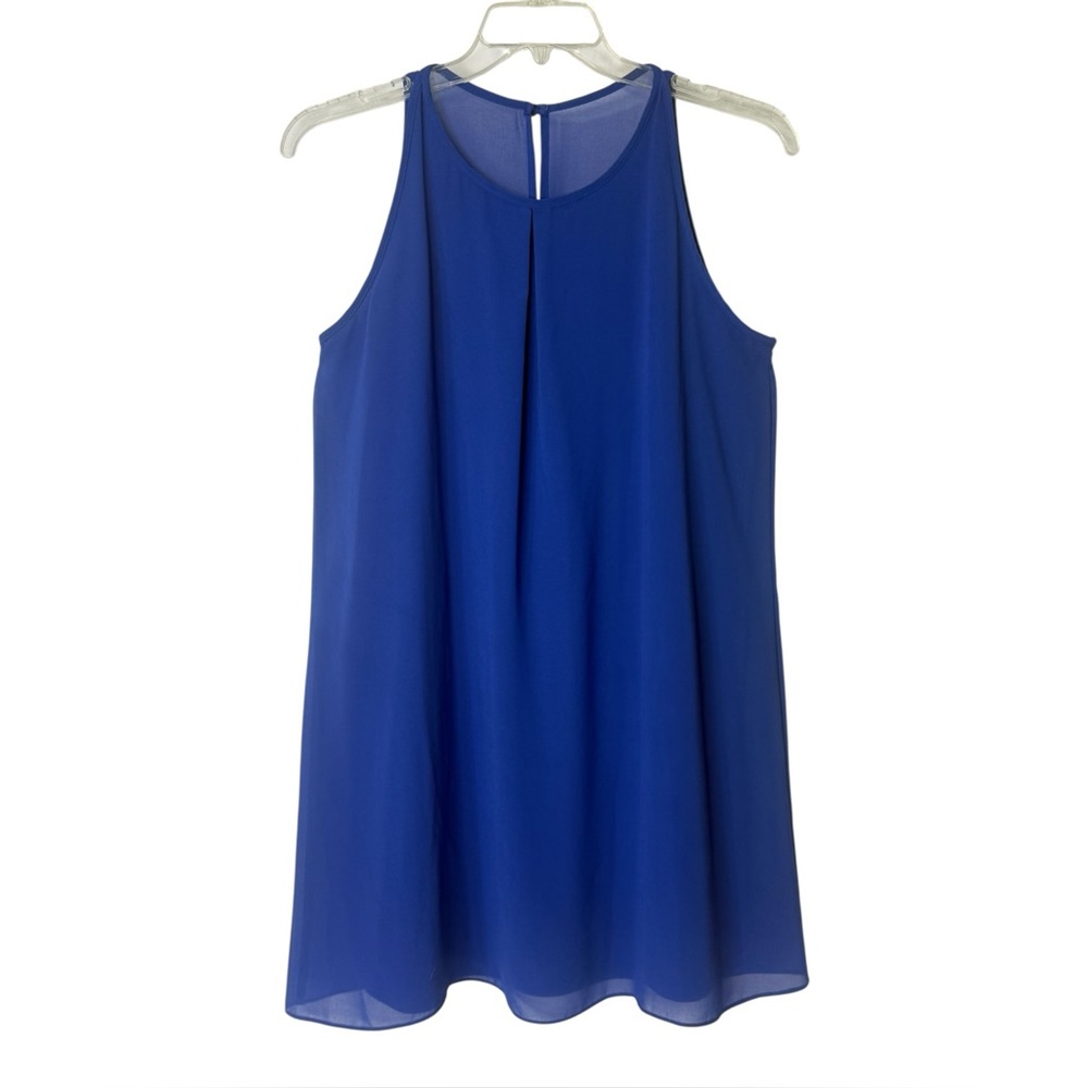 By&By Indigo Sleeveless Shift Dress Lined Women's XL Keyhole‎ Back Above Knee